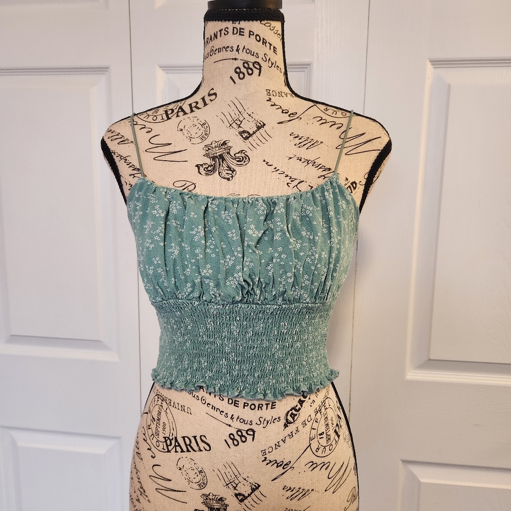 L.A. Hearts sea green crop top size small.